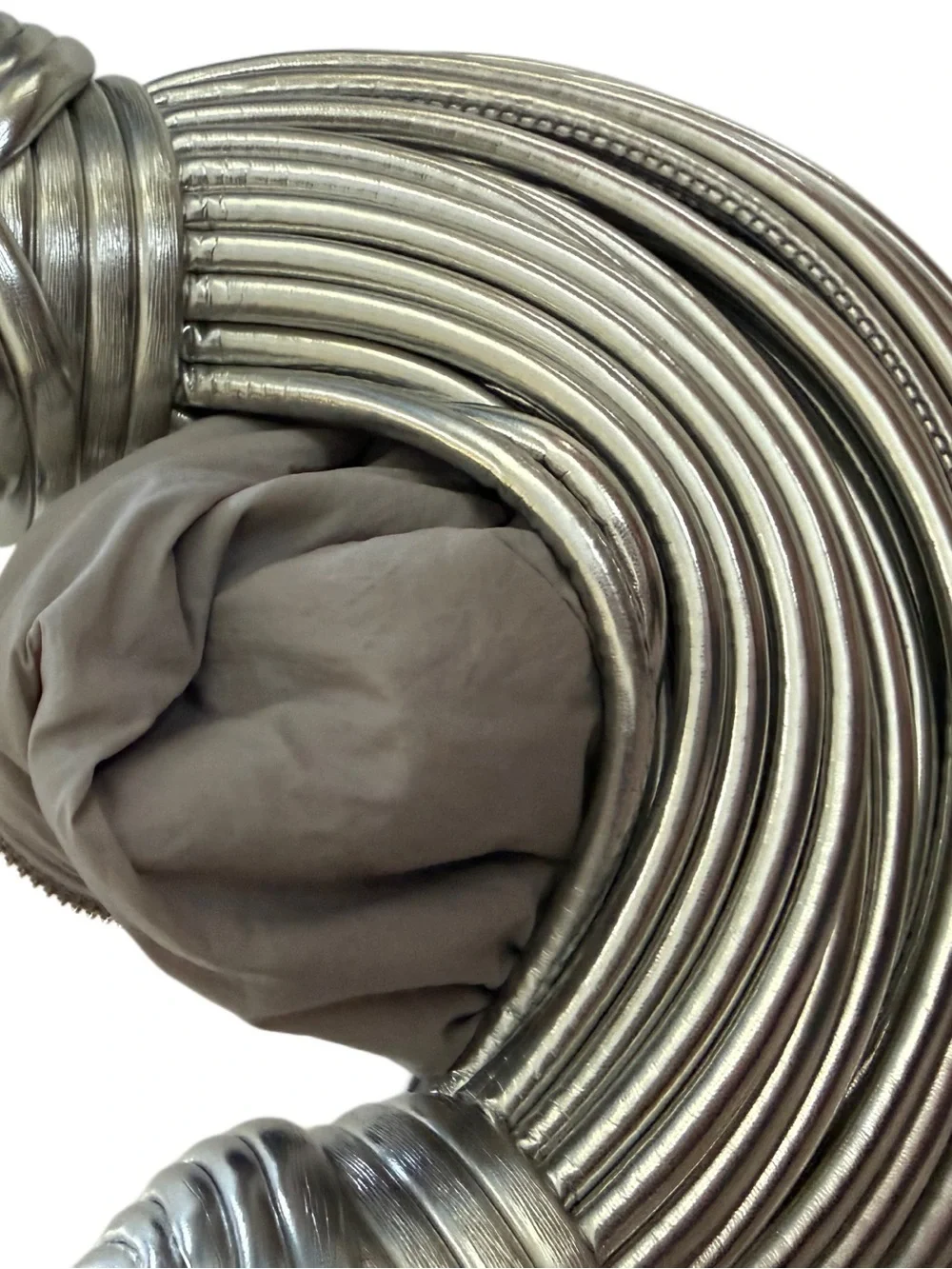 e.Allen Metallic Silver Statement Hobo Shoulder Bag